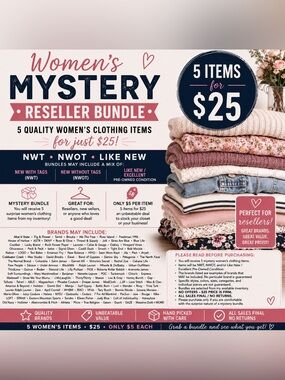 Women’s Mystery Reseller Bundle 5 Pieces $25 NWT NWOT Like New